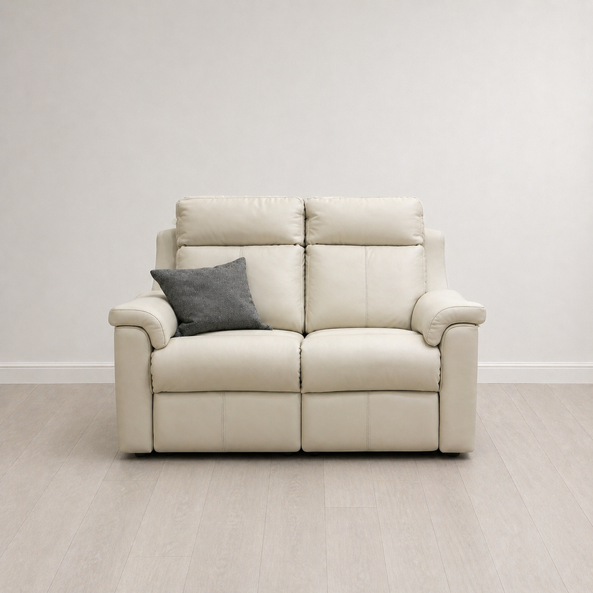Parker Knoll Arizona two-seater leather sofa.