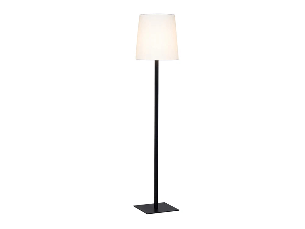 Contardi Tonda matt-black floor lamp with white cotton shade — supplier cut-out