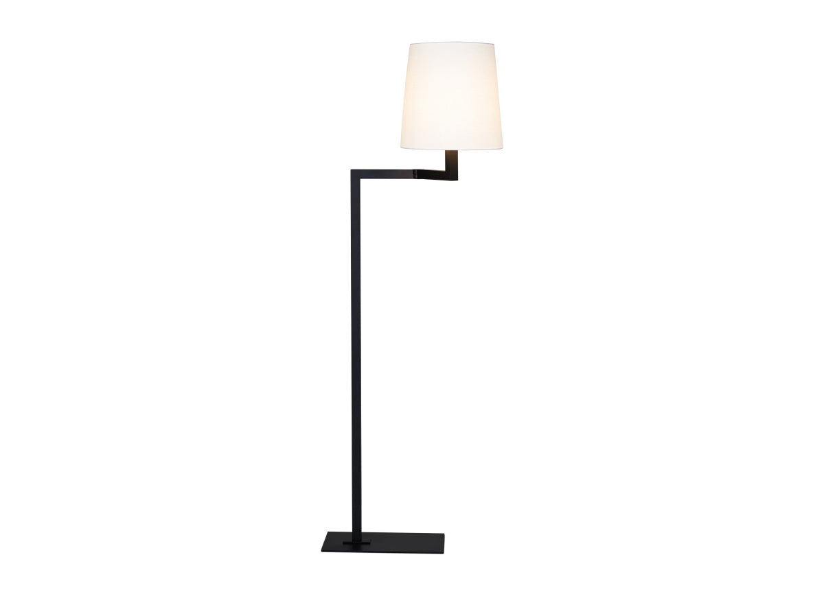 Contardi Tonda Liseuse matt-black reading floor lamp with white cotton shade — supplier cut-out