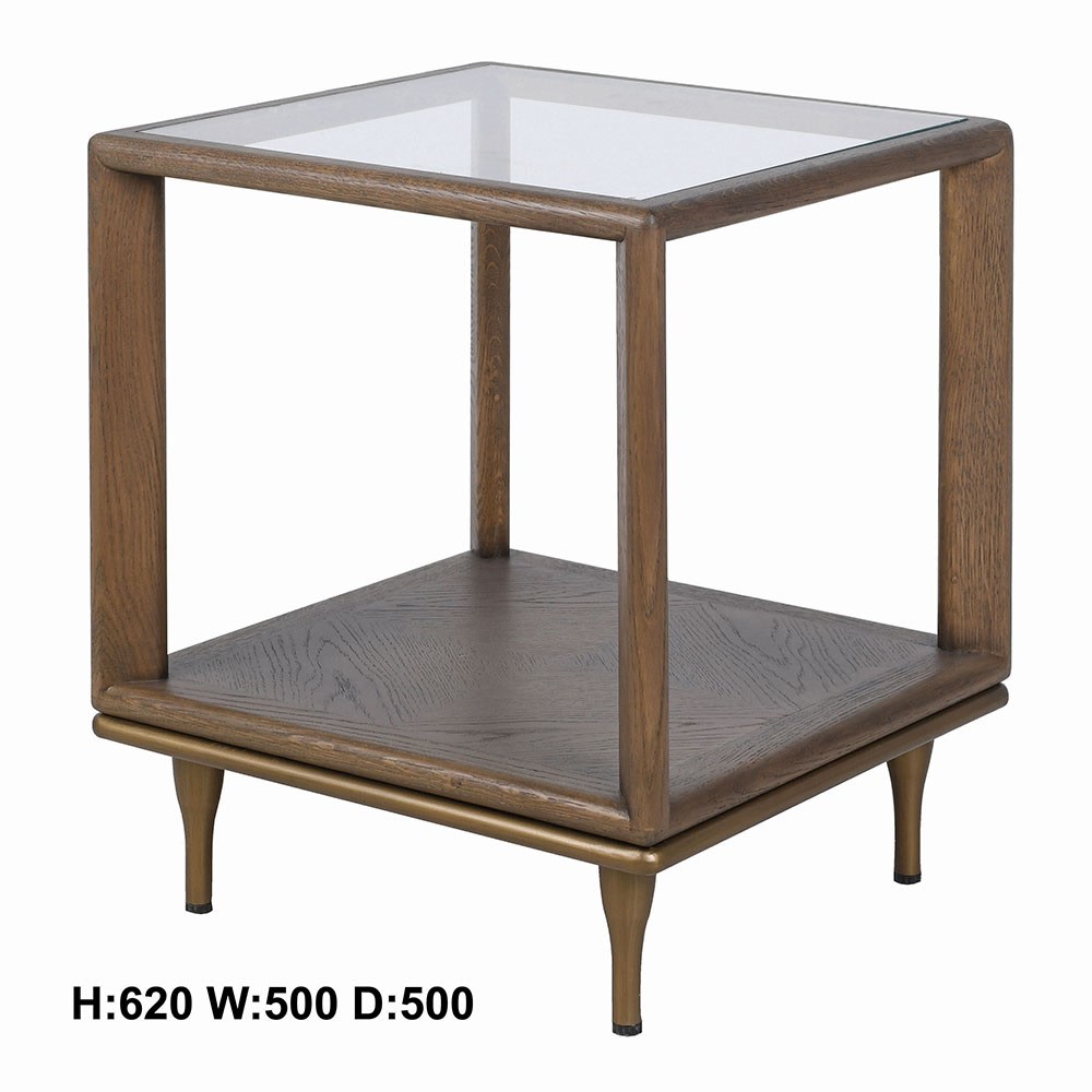 Ashford Glass-Top Side Table — view 1