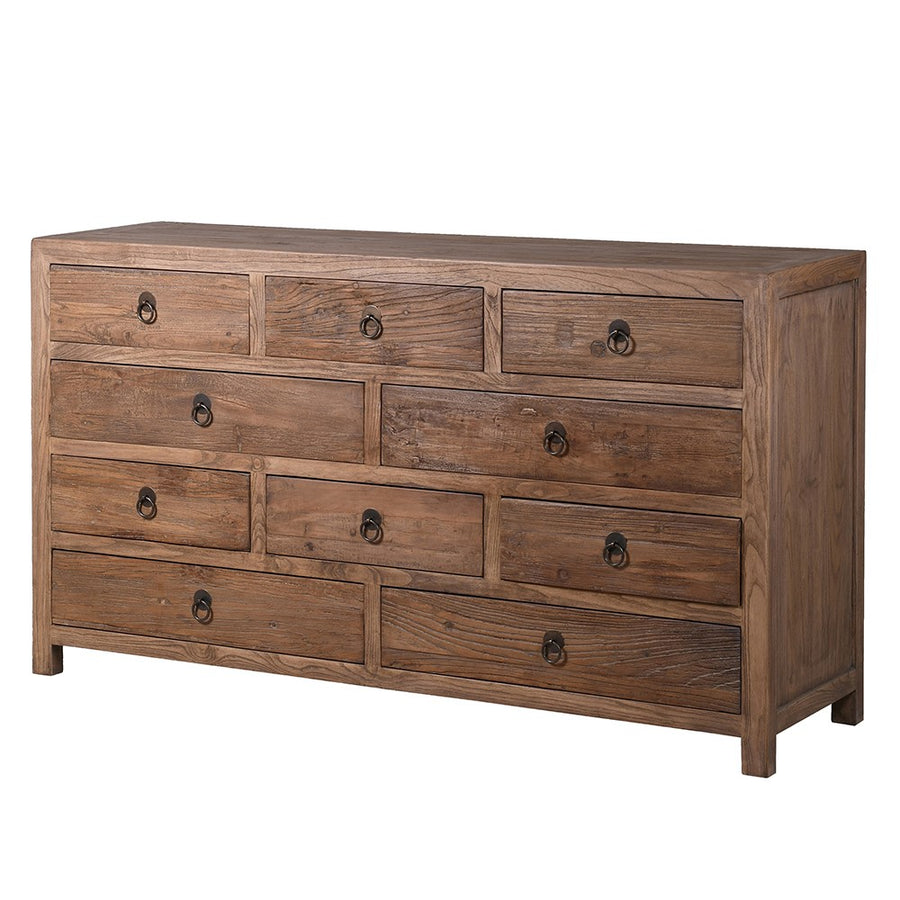 Barnstaple Reclaimed Elm Ten-Drawer Sideboard — full product view