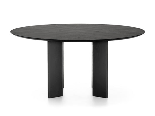 Calligaris Sandy round dining table with dark wood top
