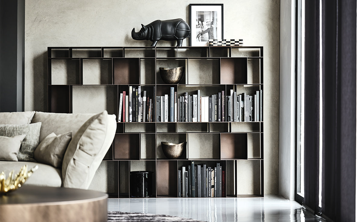 Latitude Bookcase — room setting and detail