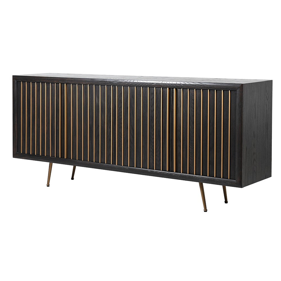 Chester Black Slatted Sideboard — view 1