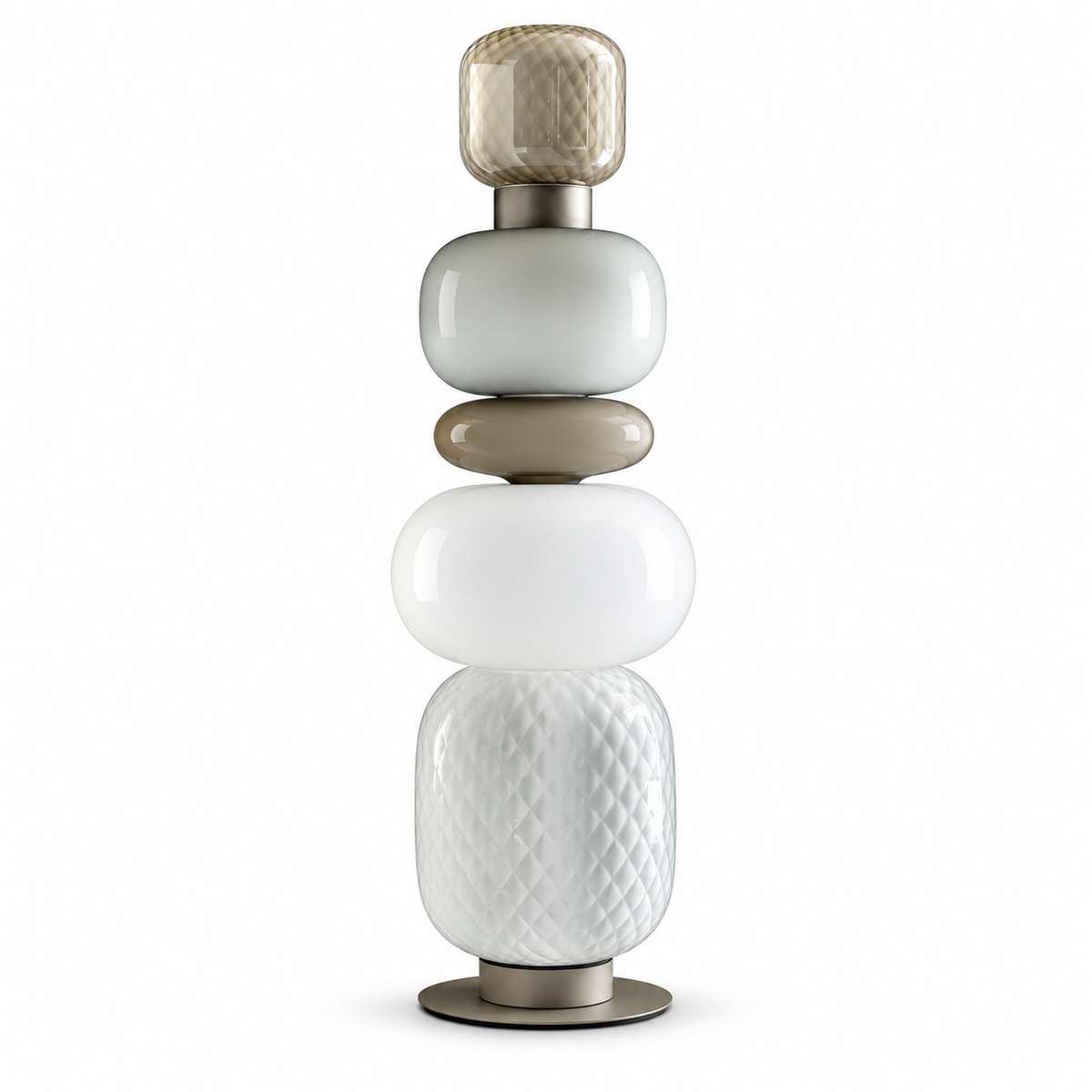 Cattelan Italia Pigalle floor lamp — complete five-glass-form supplier cut-out on white.