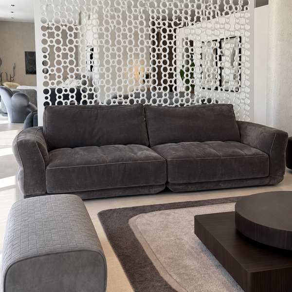 Natuzzi Italia Habita fabric sofa and matching cushion — ex-display