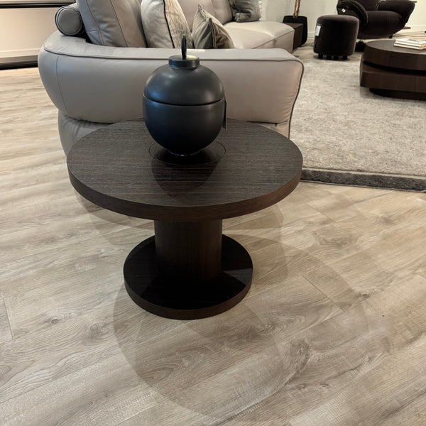 Natuzzi Italia Tempio smoked oak side table — ex-display