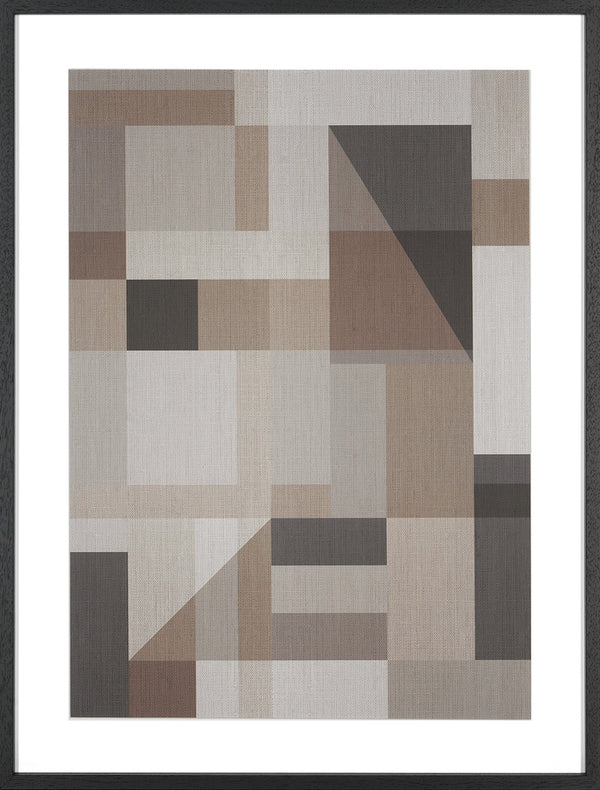 Ablo Blommaert Linen Block Shapes No.1 DS550 framed artwork — clearance