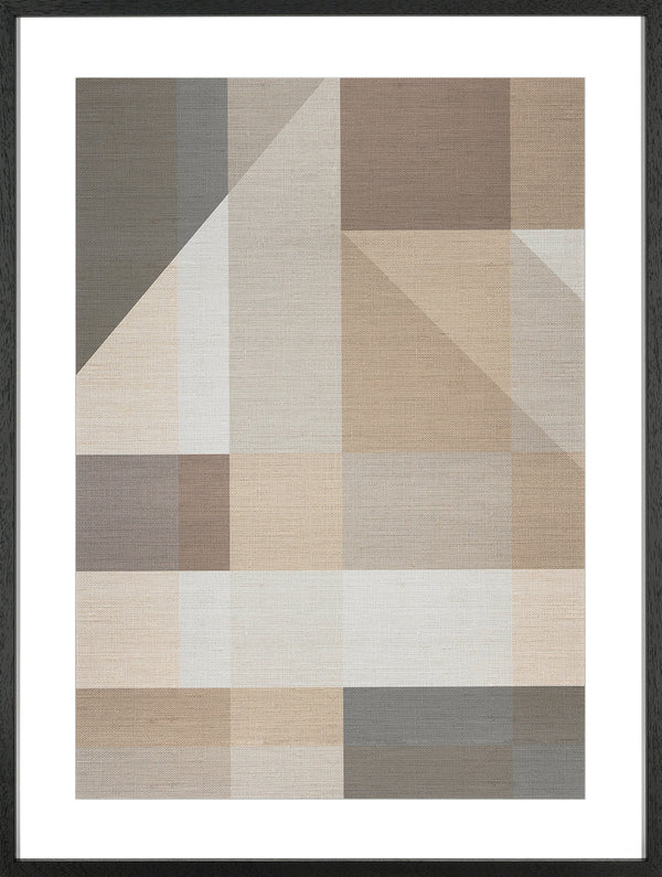Ablo Blommaert Linen Block Shapes No.2 DS551 framed artwork — clearance