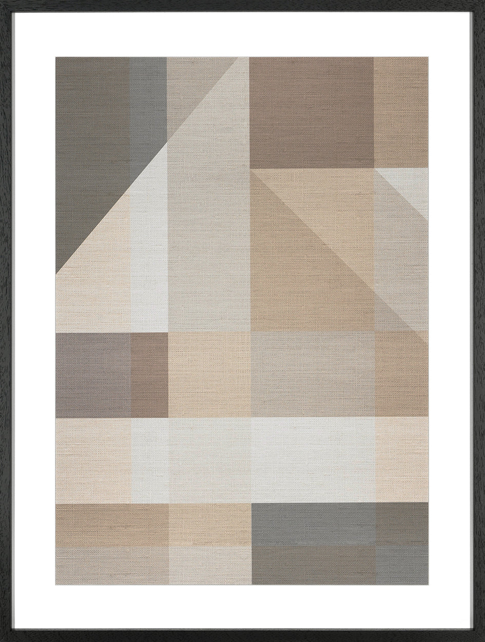 Linen Block Shapes No.2 DS551 framed artwork — product reference.
