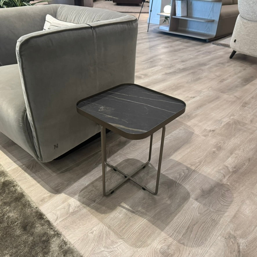 Cattelan Italia Benny Keramik Portoro side table — actual stock photograph; accessories excluded.