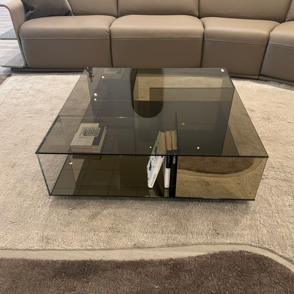 Natuzzi Italia Labirinto square coffee table — bronze — clearance