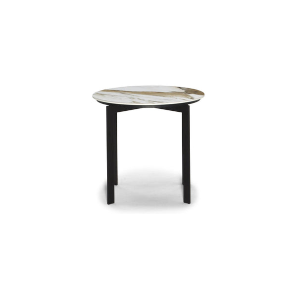 Natuzzi Editions Wire side table — Calacatta Hermitage ceramic — ex-display