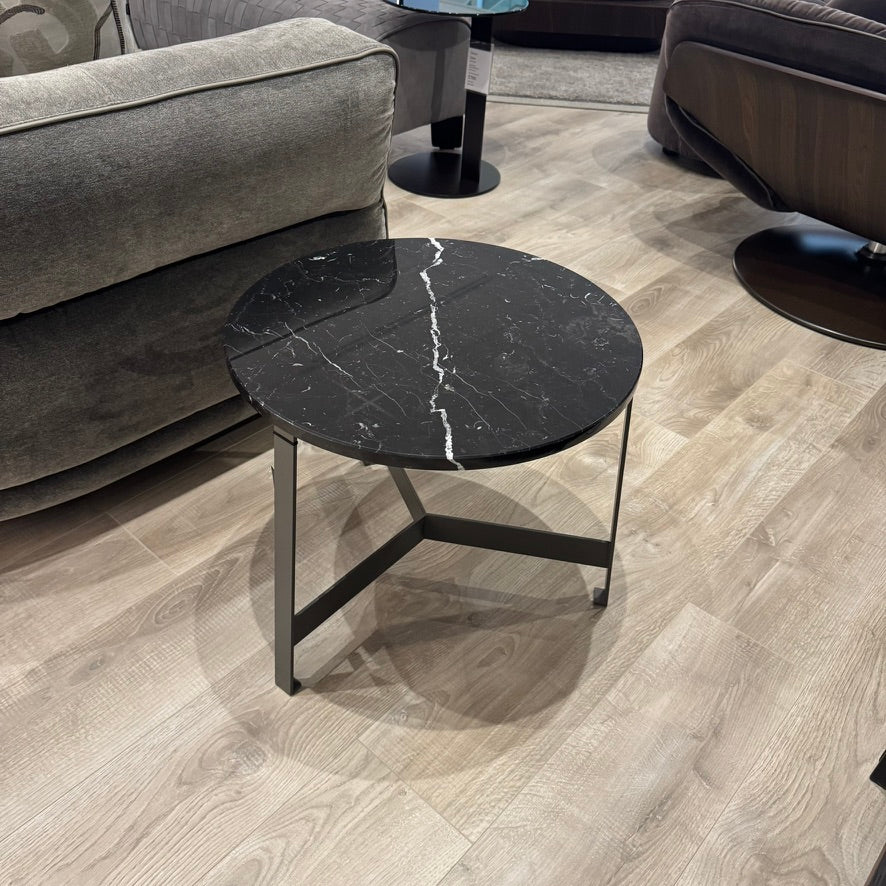 Ditre Italia Kanaha JSE02 side table with Black Marquina MA06 marble top — actual clearance item