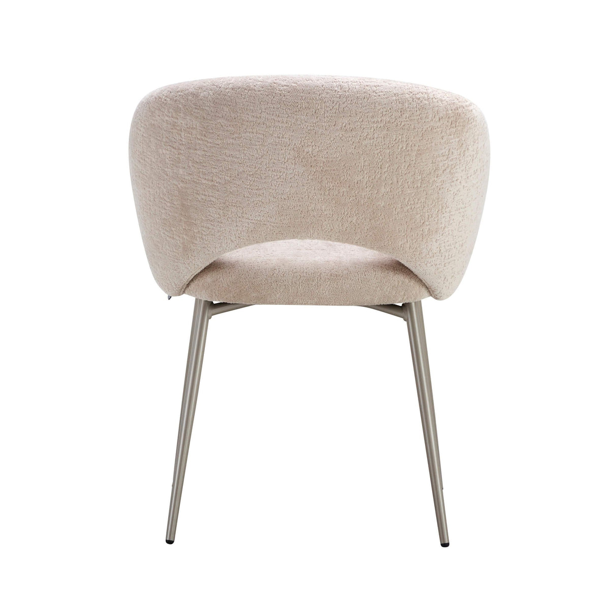 Calligaris Anime dining chair in Aspen Sand fabric with matt pearl beige metal legs