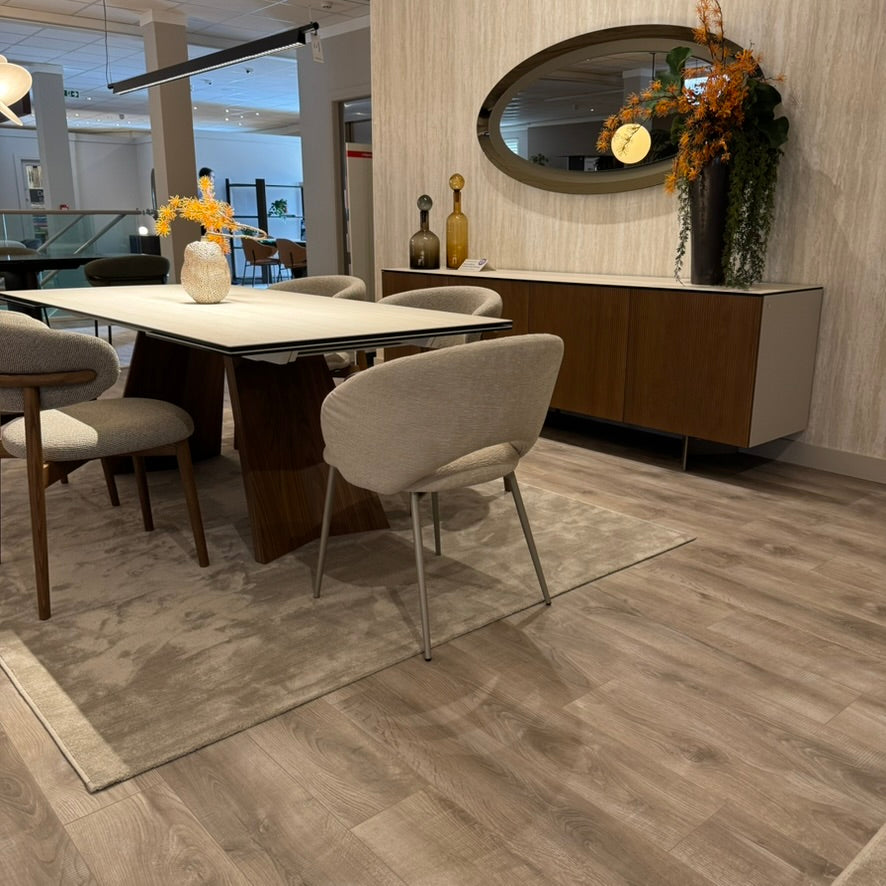 Ex-display Calligaris Anime dining chair shown with a dining table in the Fultons showroom