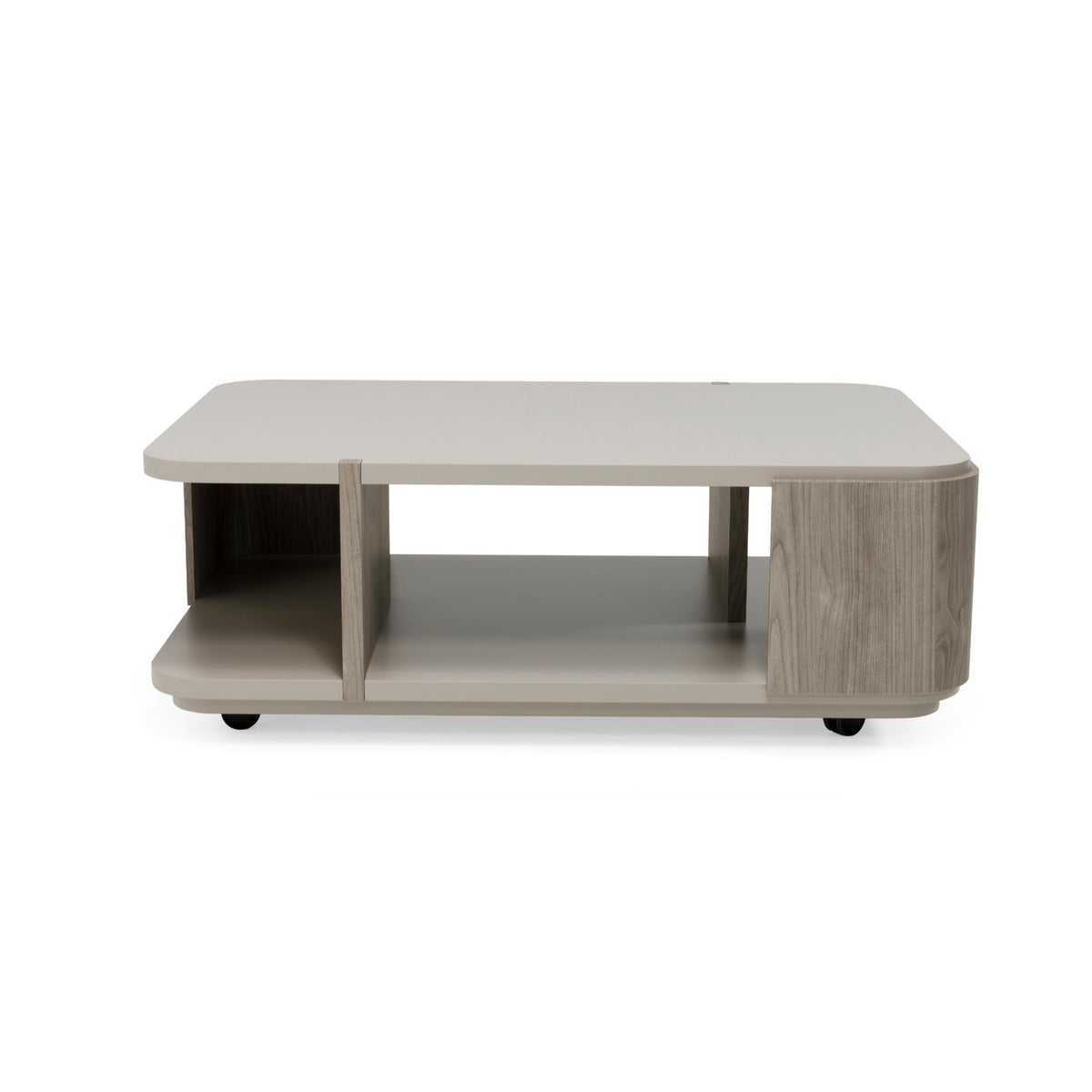 Natuzzi Editions Gate Q186 coffee table in matt grey and silver grey
