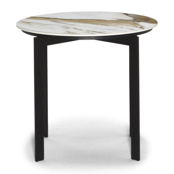 Natuzzi Editions Wire side table — Calacatta Hermitage ceramic — ex-display