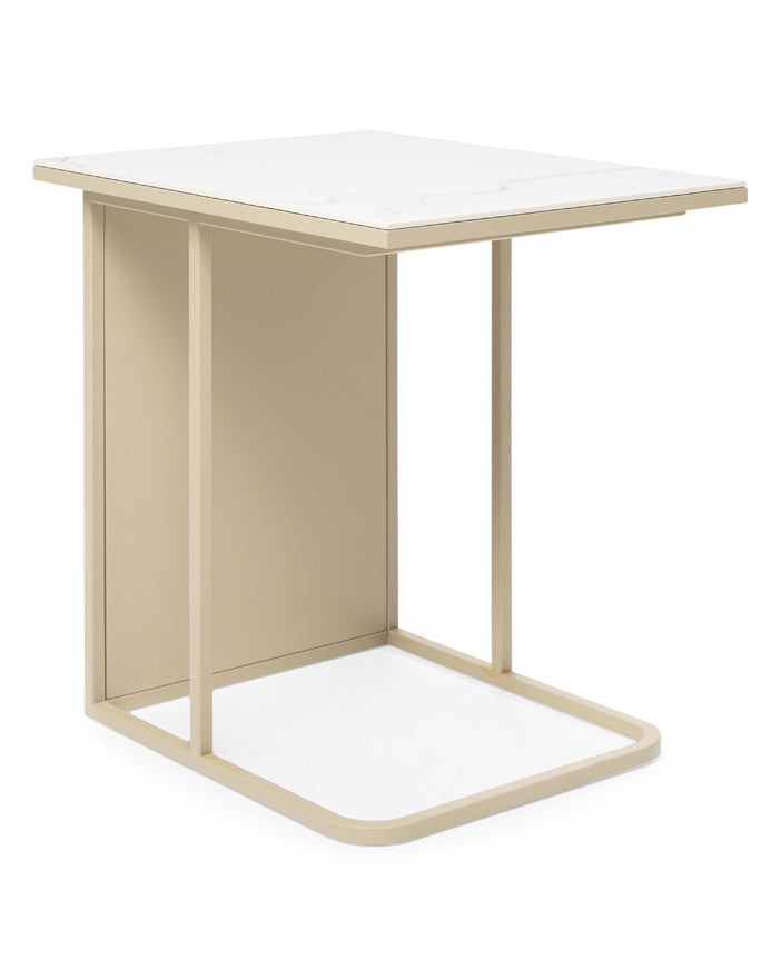 Natuzzi Editions Como — Arabescato Statuario ceramic; Beige grey frame