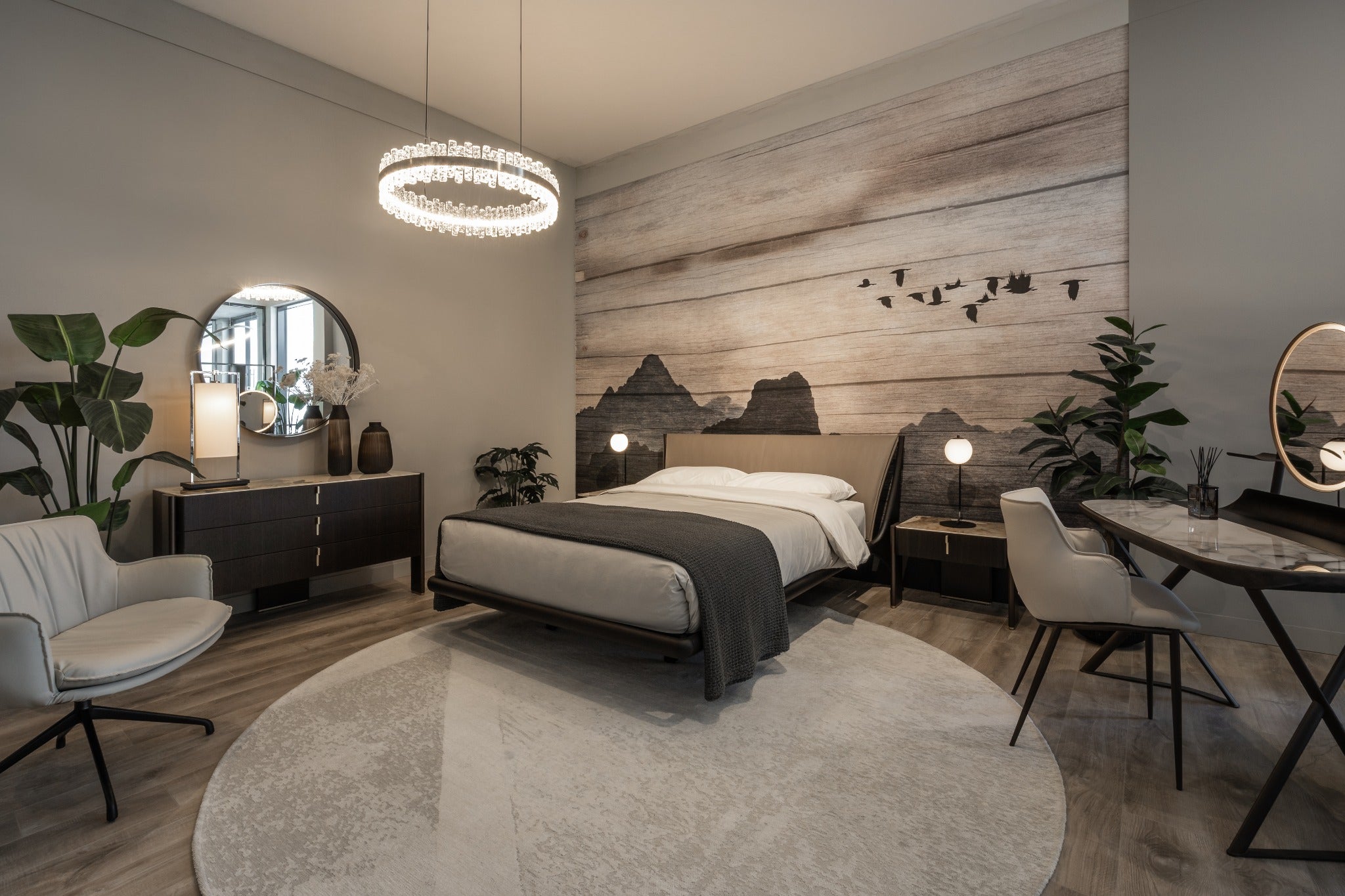 Furniture arranged in a bedroom setting at the Fultons showroom