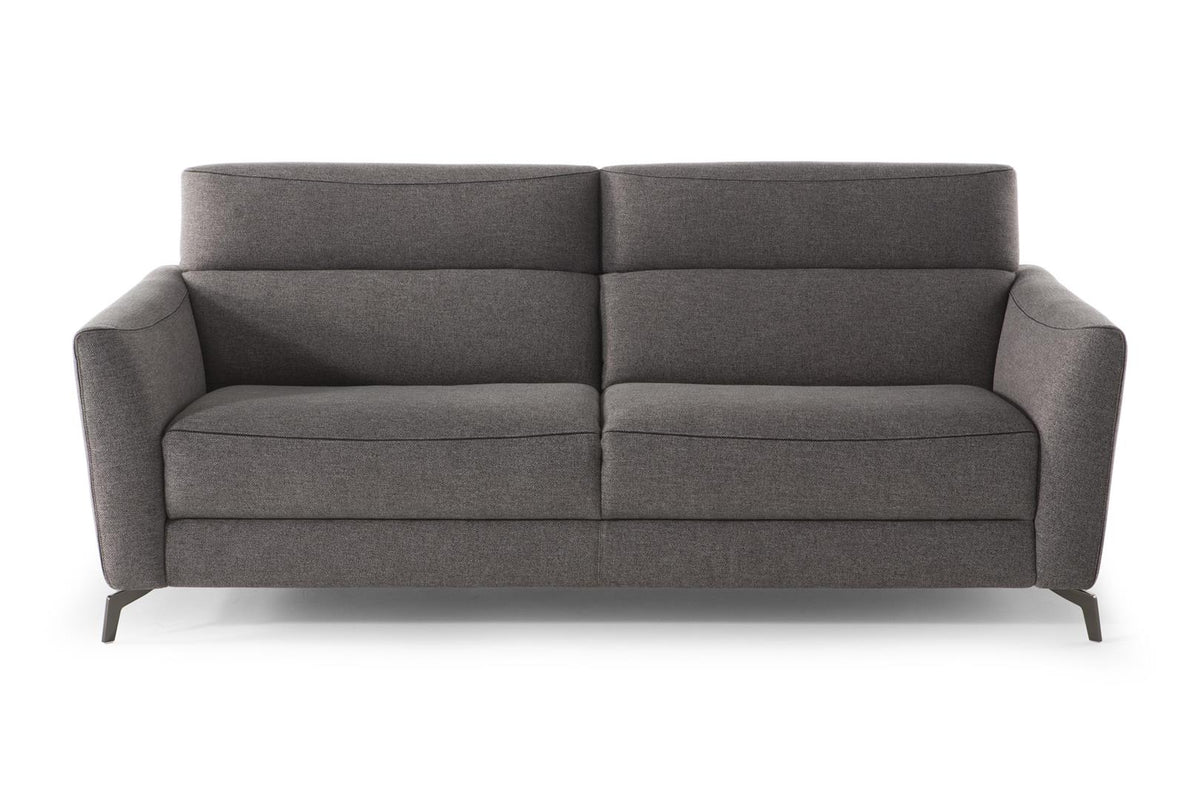 Natuzzi Italia Stan straight sofa in grey fabric, front view