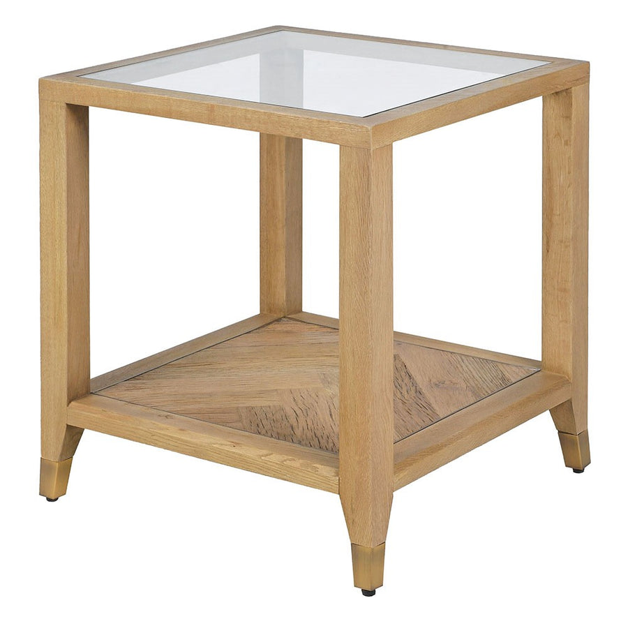 Grasmere Glass-Top Side Table — full product view