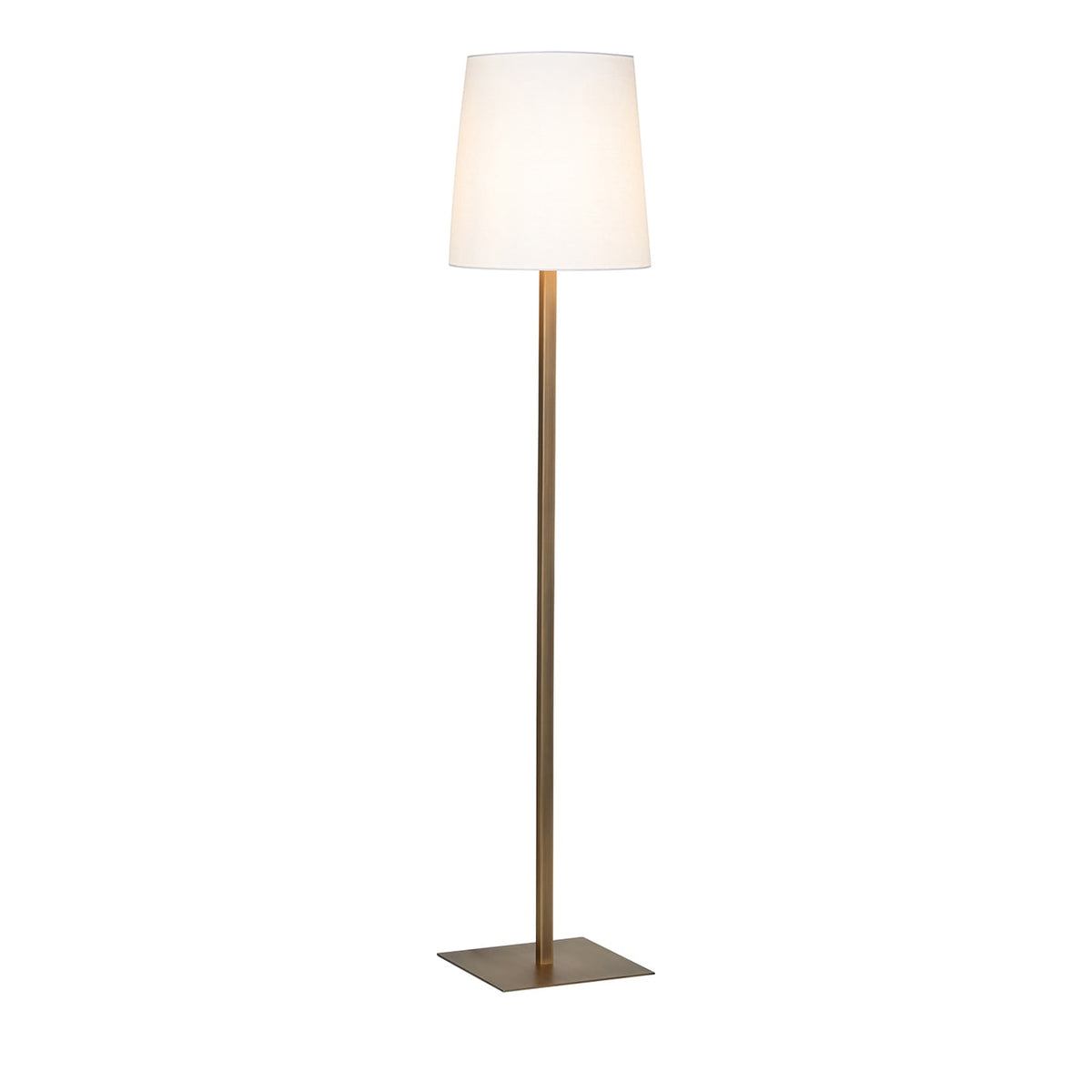 Contardi Tonda satin-bronze floor lamp with white cotton shade — supplier cut-out