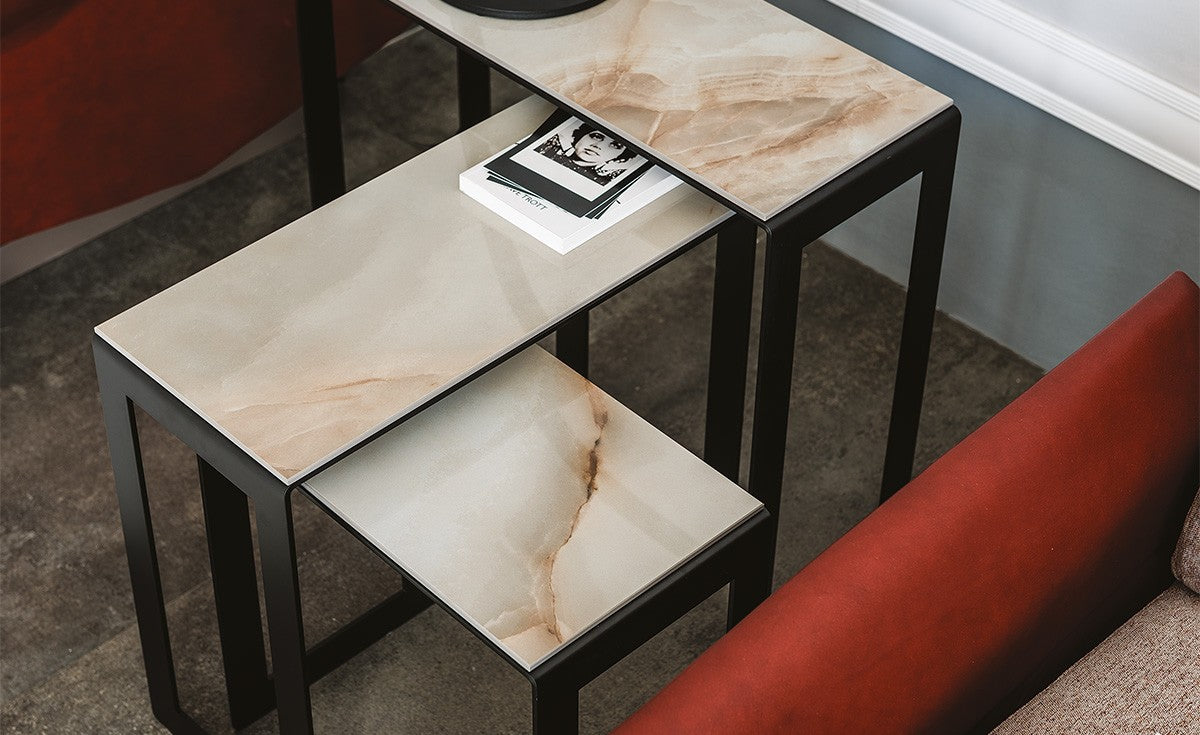 Cattelan Italia Kitano Coffee Table — ceramic tops viewed from above