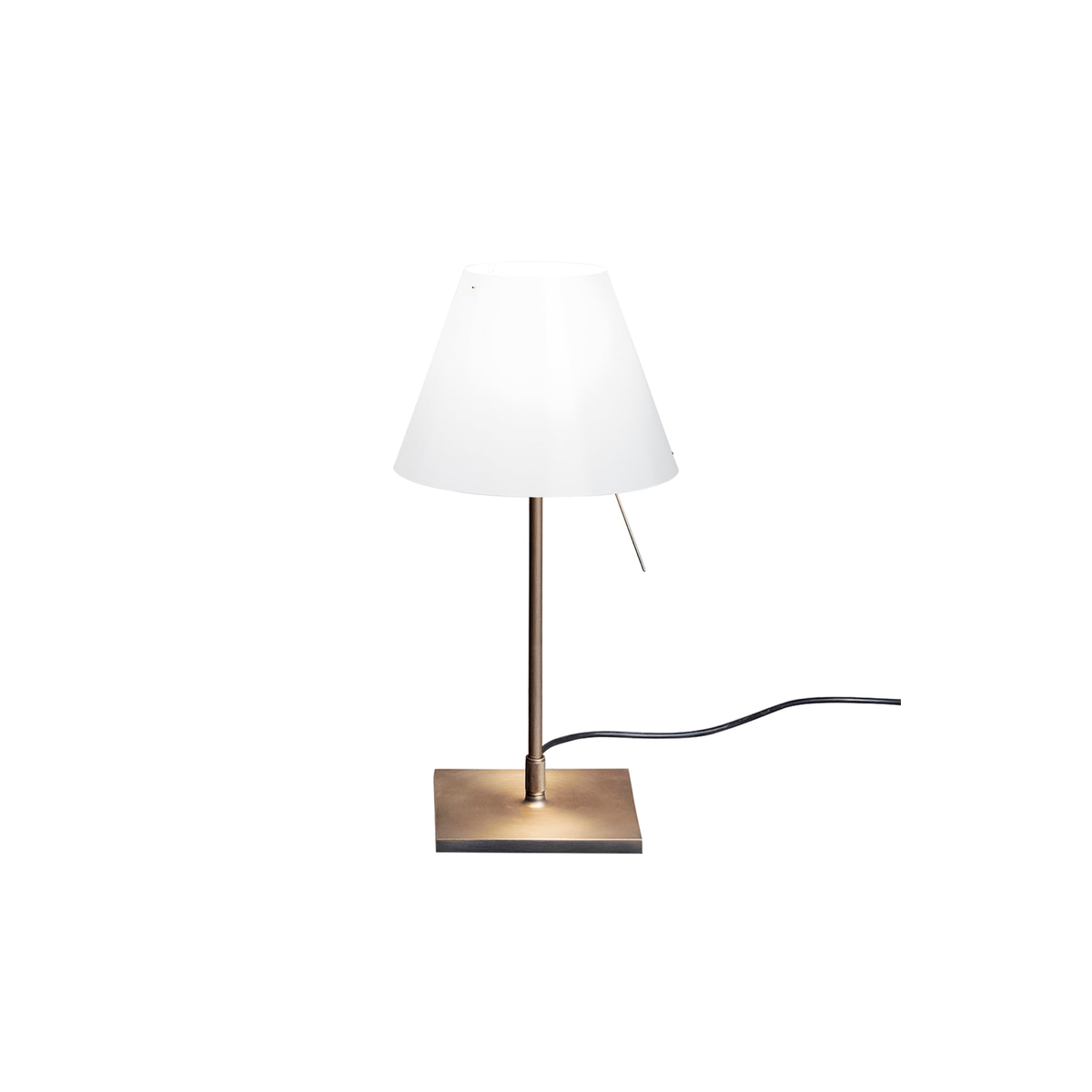 Luceplan Costanzina brass table lamp with light shade — supplier cut-out scaled for the clearance grid