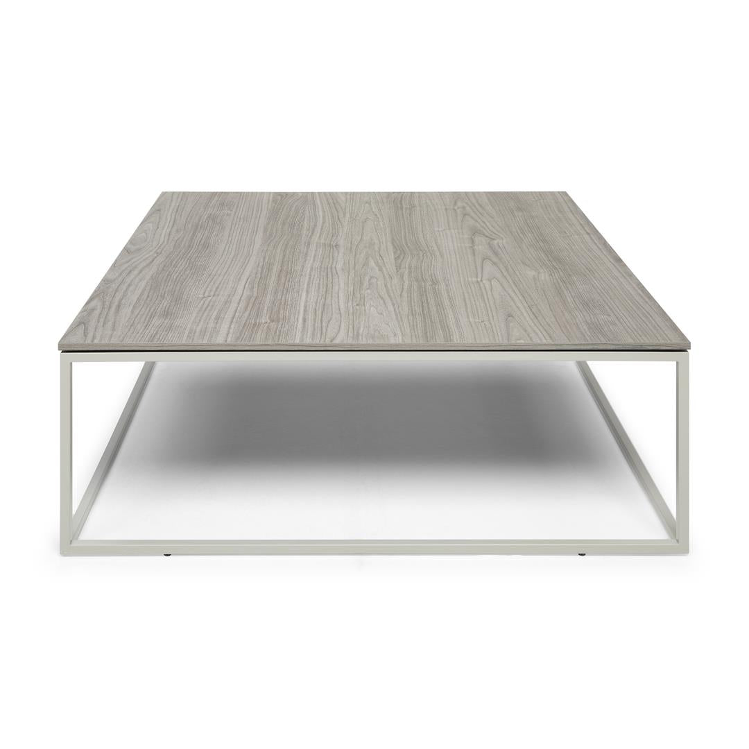 Natuzzi Editions Cabaret — Silver walnut laminate; Matt ice metal frame