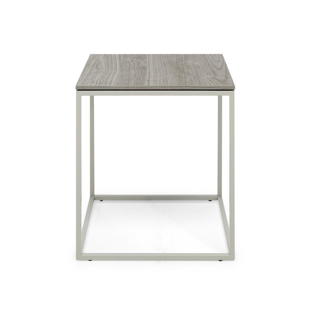 Natuzzi Editions Cabaret — Silver walnut laminate; Matt ice metal frame