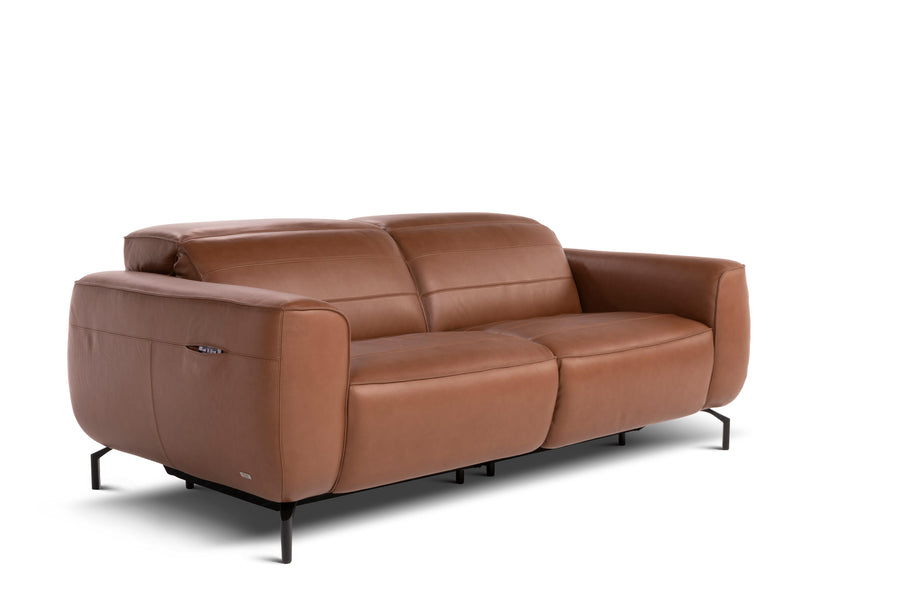 Natuzzi Editions Zenith sofa — two-seat configuration in warm brown leather