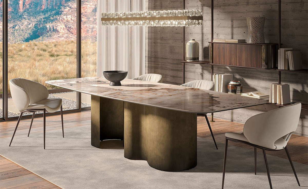 Cattelan Italia Papel Keramik Dining Table — angled table view