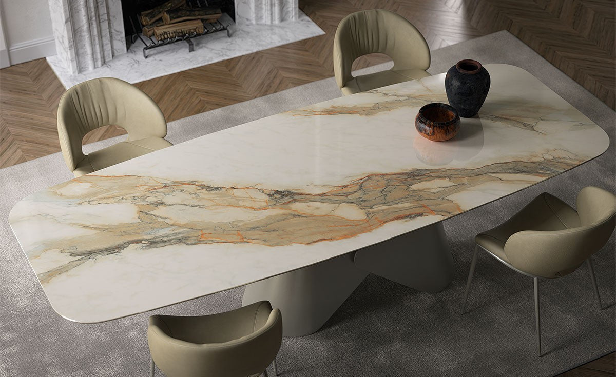 Cattelan Italia Scott Keramik Dining Table — ceramic top viewed from above