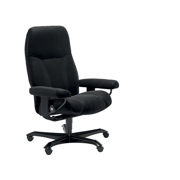 Consul Office Chair — Batick Black / Black wood