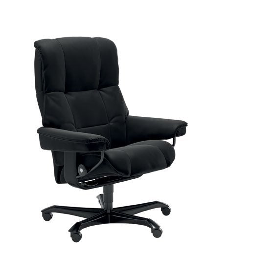 Mayfair Office Chair — Paloma Black / Black wood
