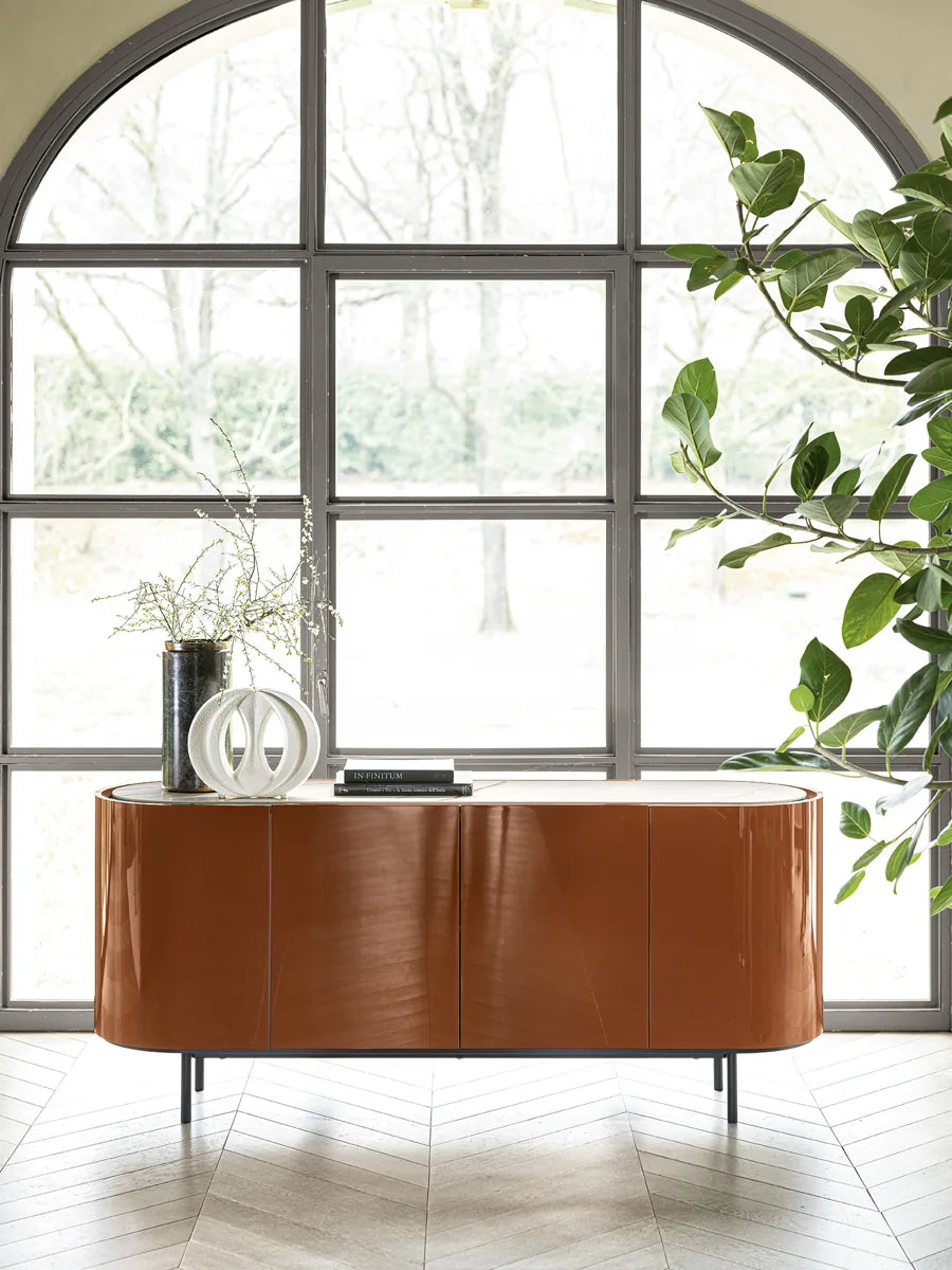 Calligaris Lake sideboard styled in a colourful room setting